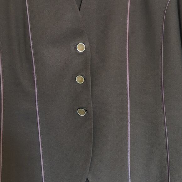 Vintage Created for Mary Kay by Brookhurst, Inc. Brown Wool Dress & Jacket 16R - Picture 2 of 16